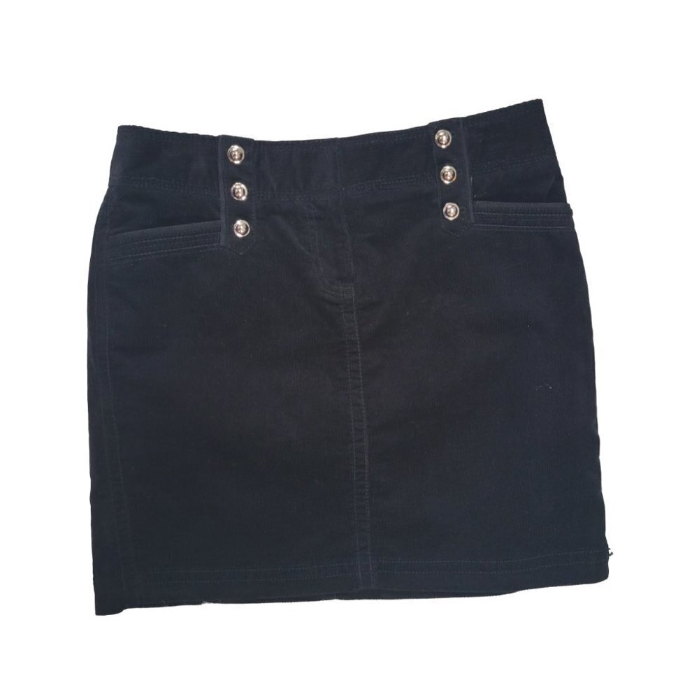 NWT White House Black Market Black Corduroy Mini Skirt - Size 2